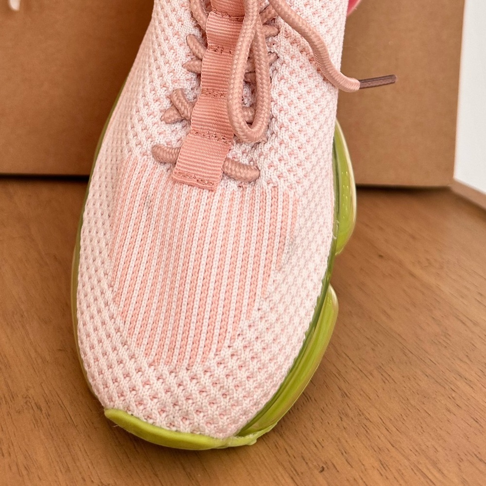 LA SHEELAH ~ Stylish Pink and Green Women's Breathable Stretch Sneakers size 7 - Picture 6 of 7